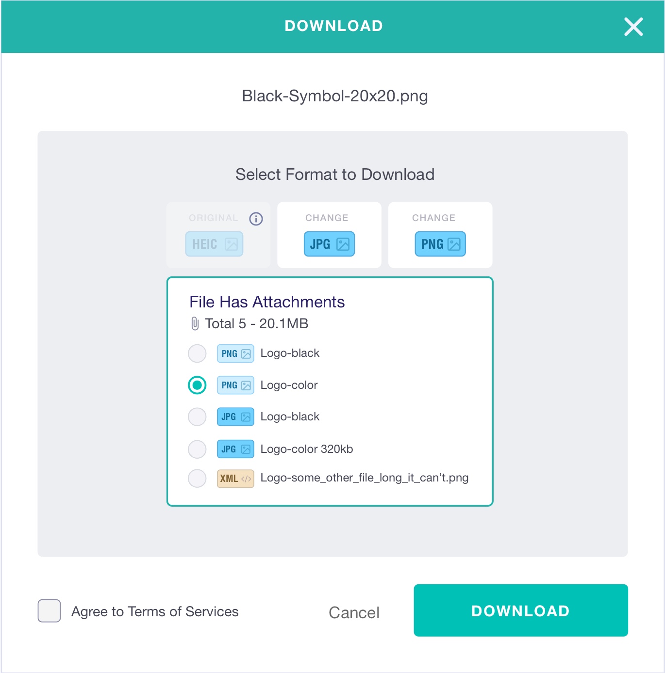 Download different file types digital asset management